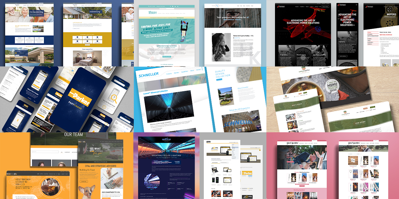 Collage of Custom Website Development Projects